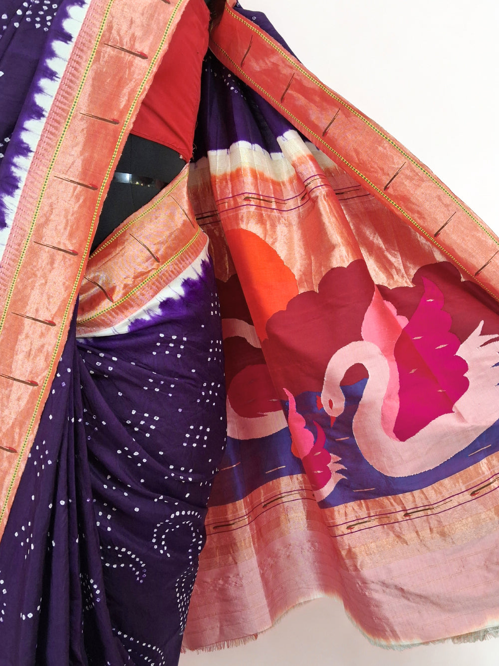 Purple Bandhani Paithani Saree
