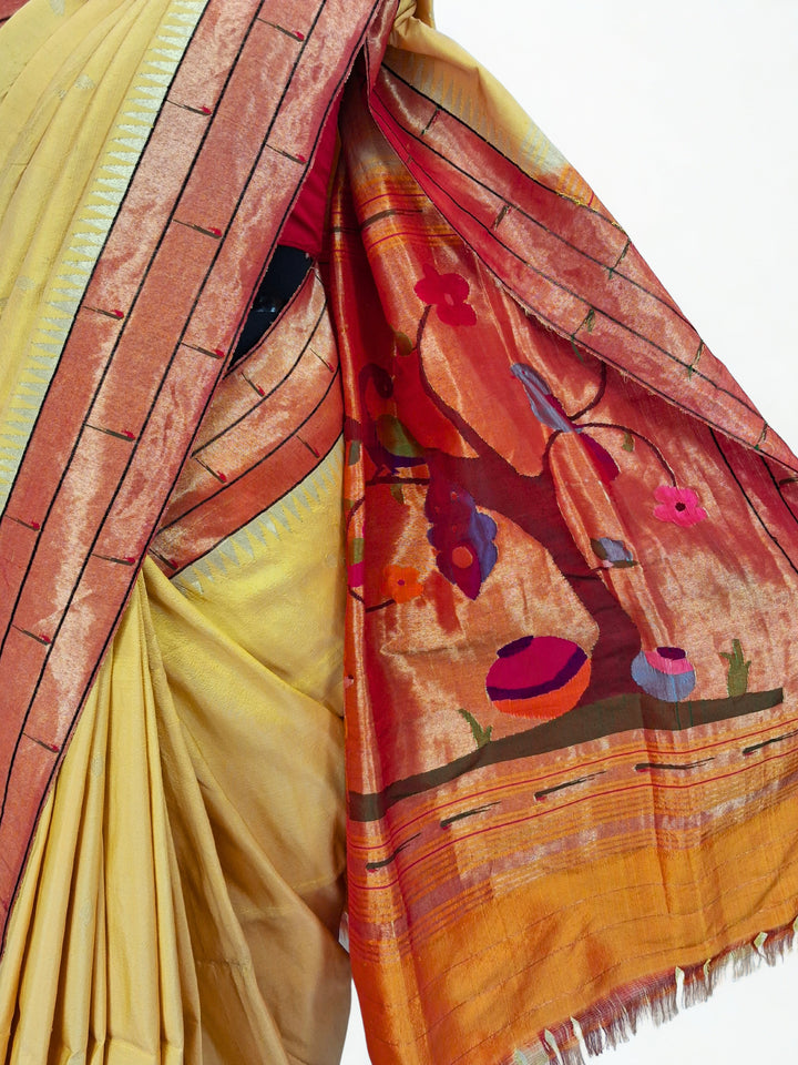 Butterscotch Yellow Paithani Saree