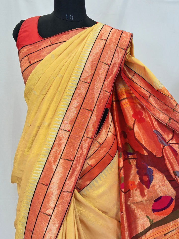 Butterscotch Yellow Paithani Saree