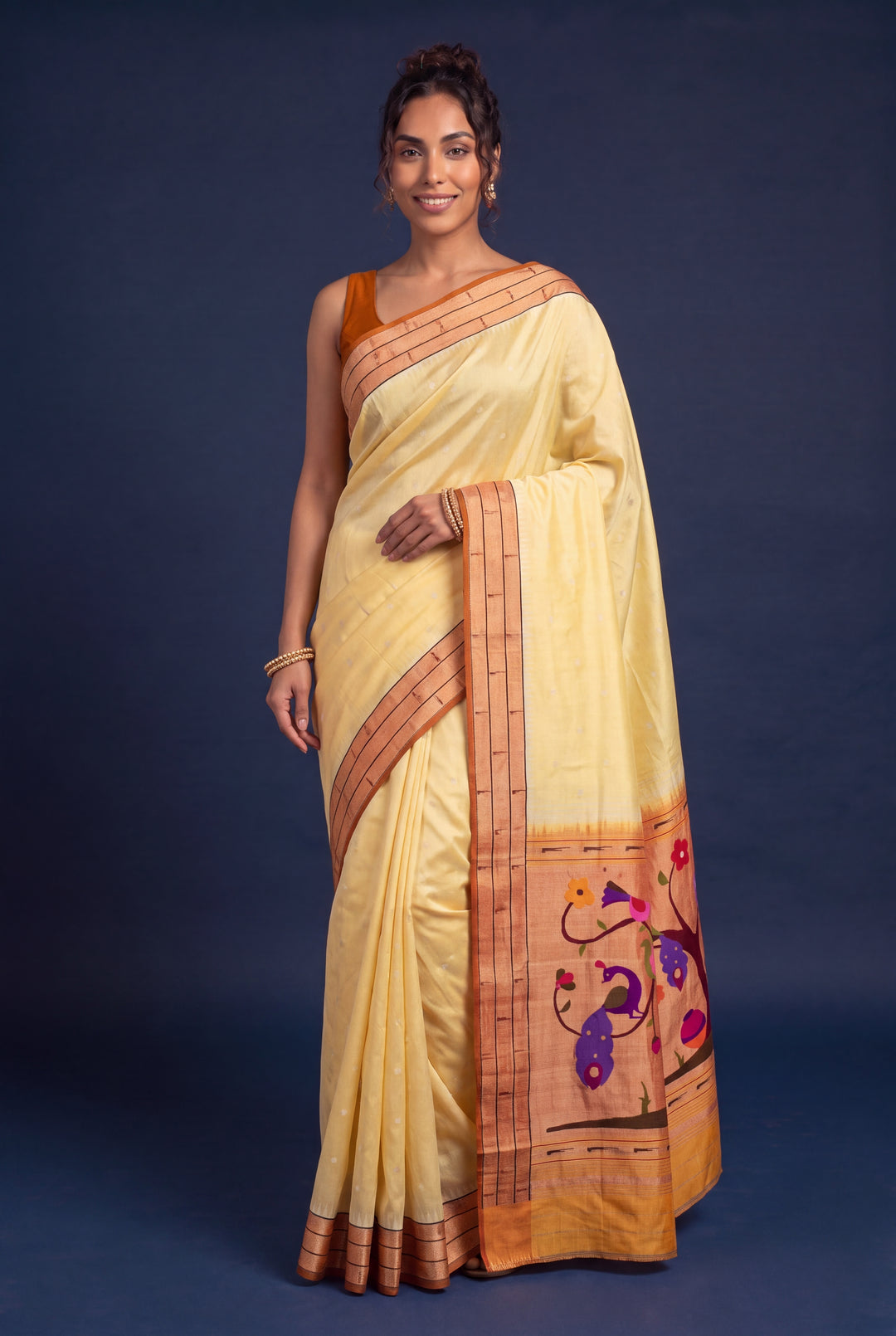 Butterscotch Yellow Paithani Saree