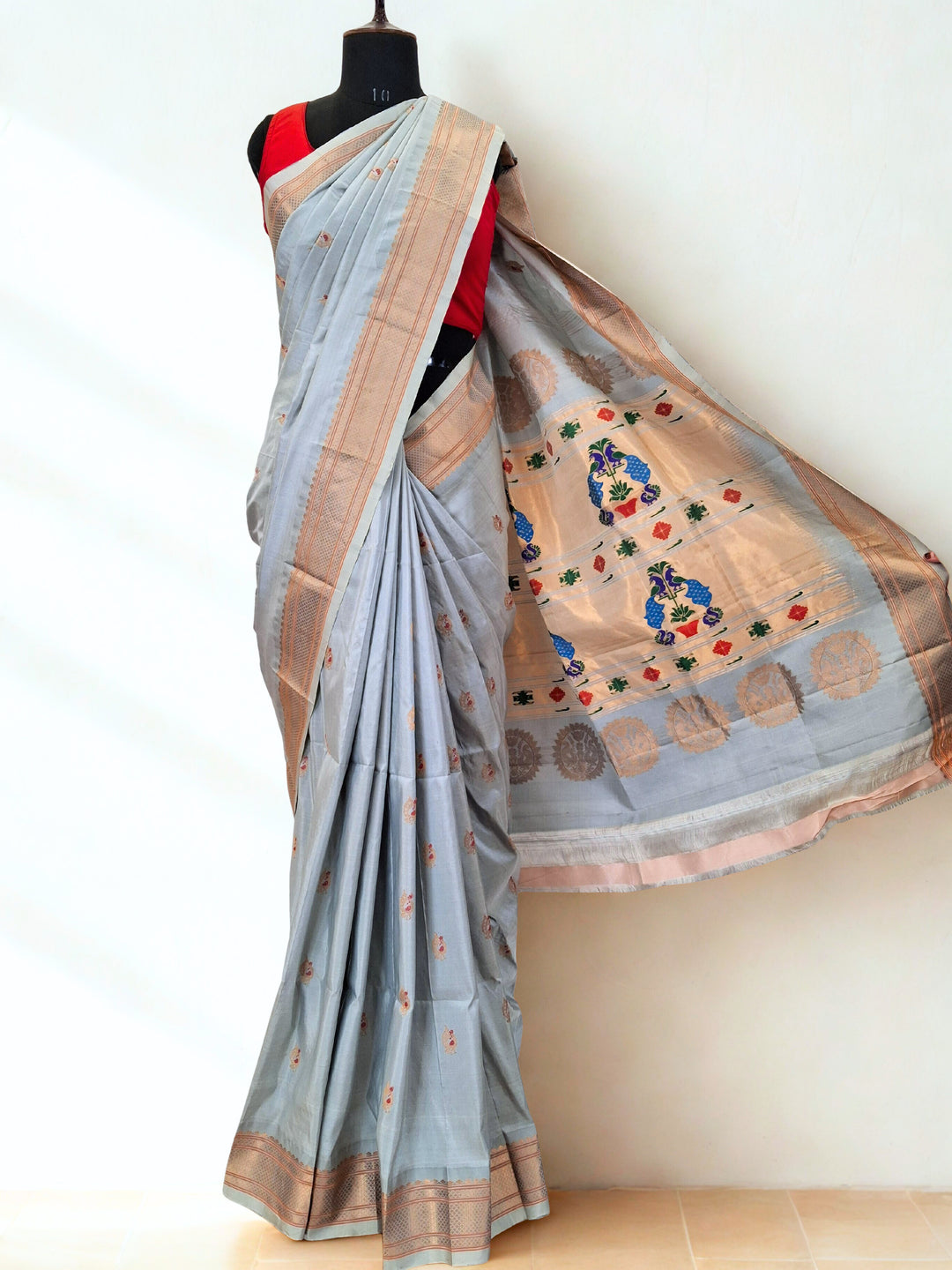 Powder Blue Maharani Paithani Online