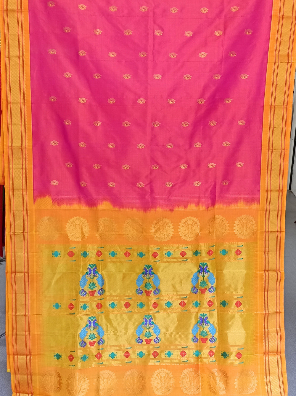 Pink Paithani Saree with Zari Border