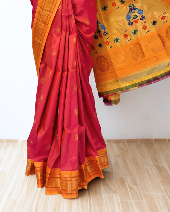 Pink Paithani Saree with Zari Border