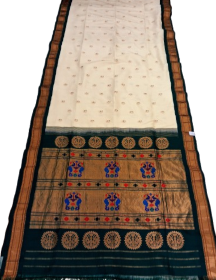 Offwhite Paithani with Gold Zari Border