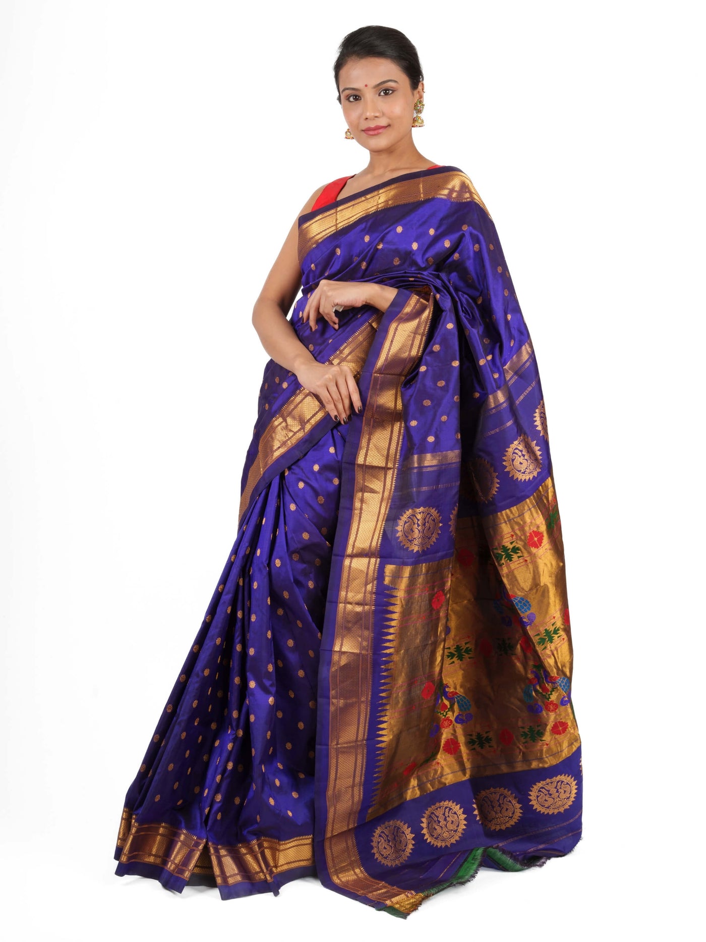 Blue maharani silk paithani saree