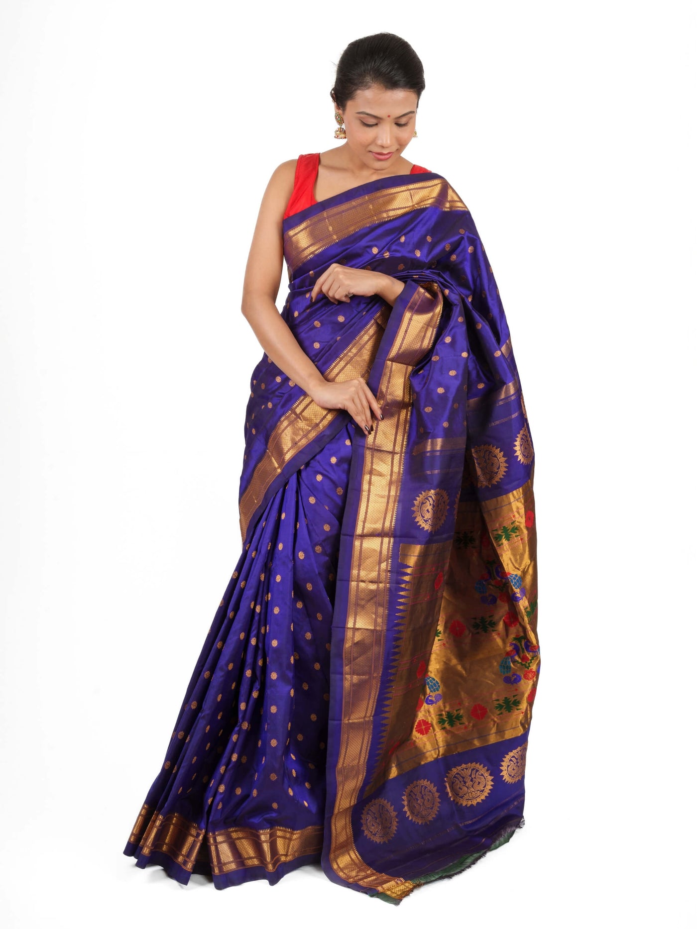 Blue maharani silk paithani saree