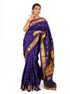 Navy blue single color maharani silk paithani saree