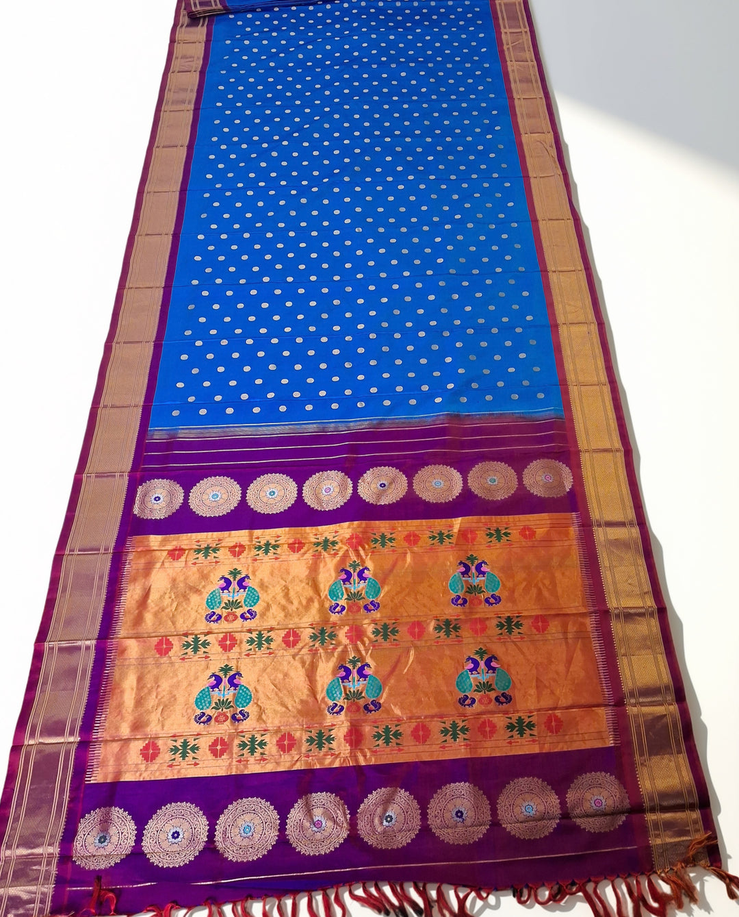 Blue maharani silk paithani saree