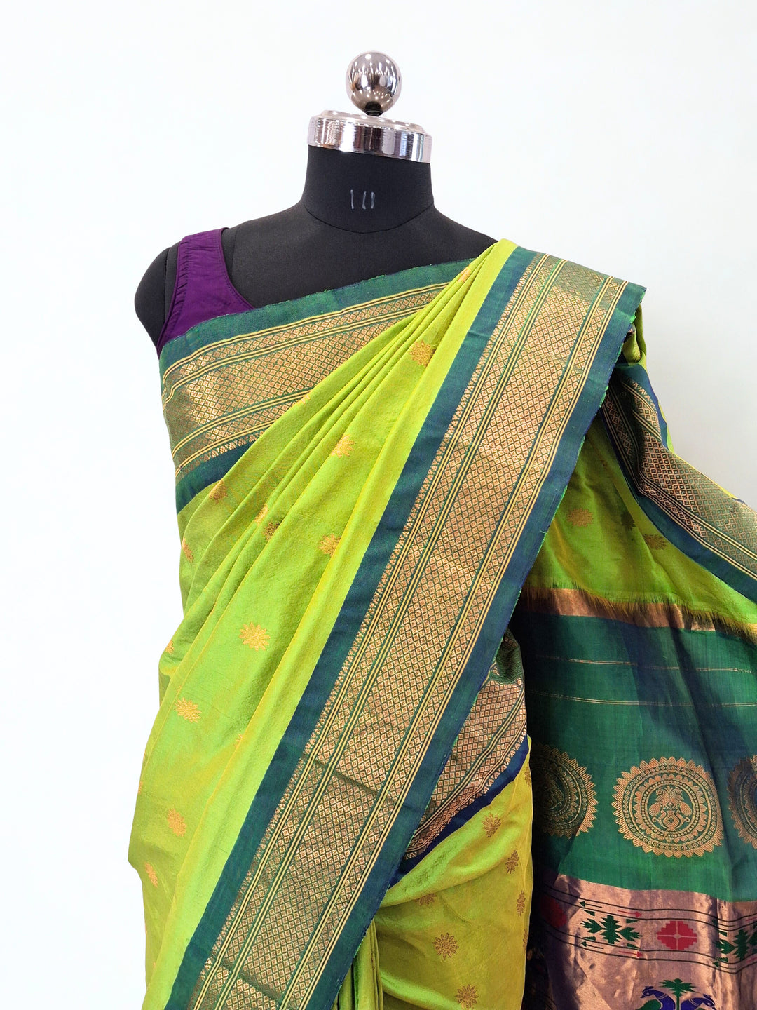 Parrot Green Paithani Online
