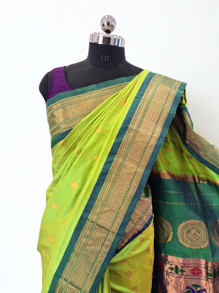 Parrot Green Paithani Online