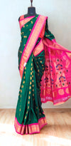 Bottle Green Maharani Paithani Saree