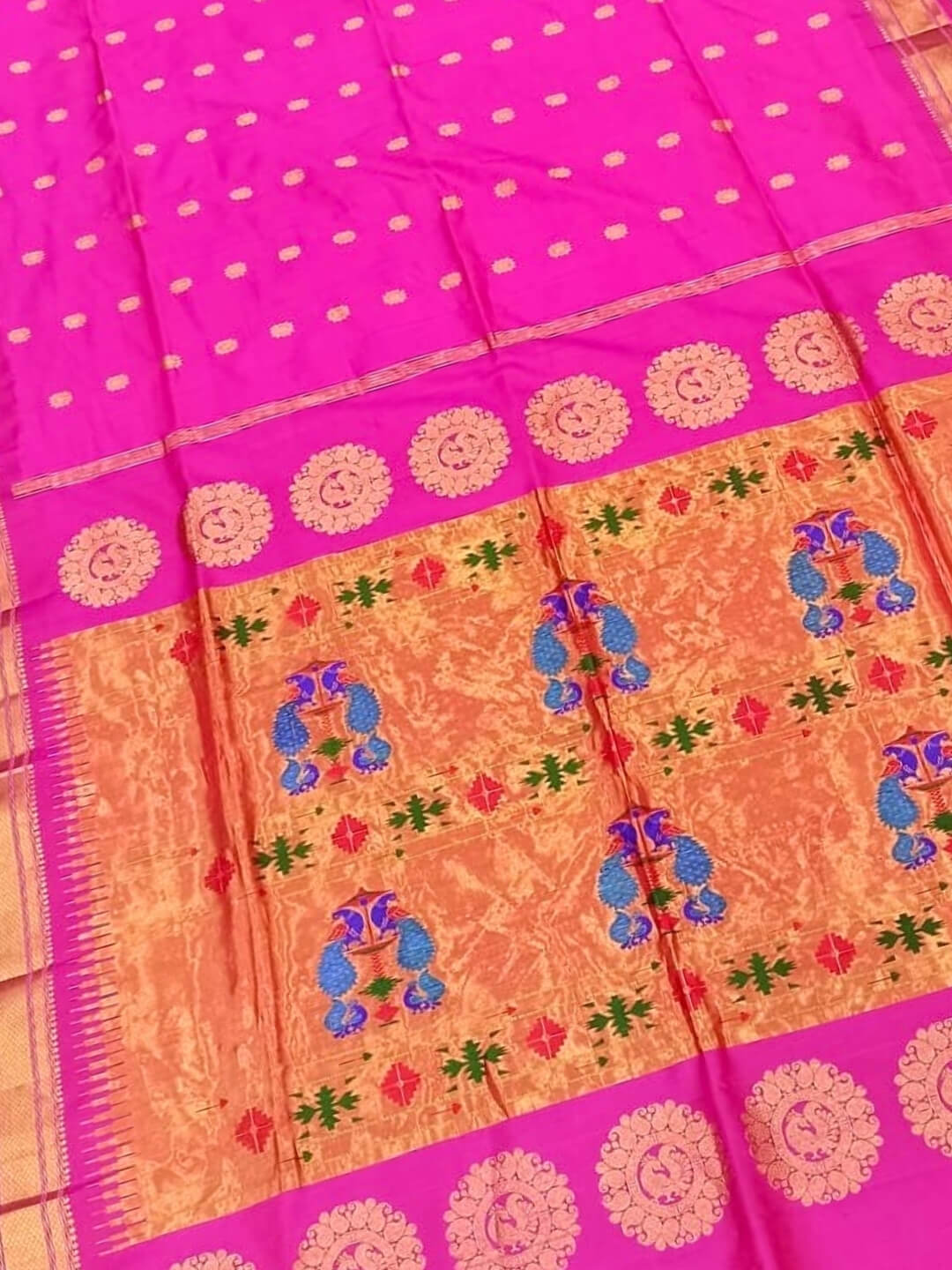 Pink maharani silk paithani saree