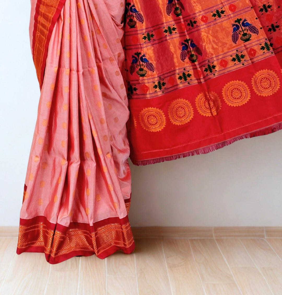 Baby Pink Maharani Paithani