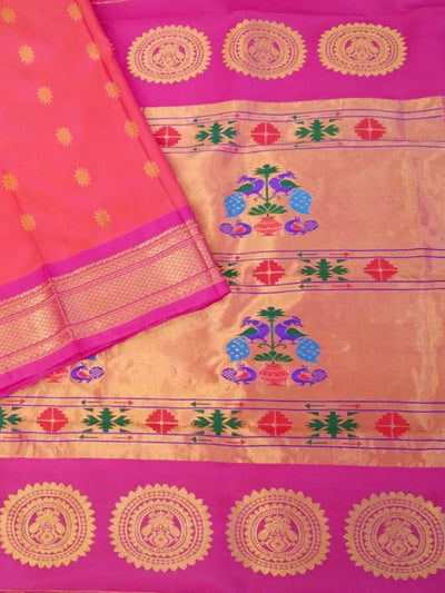 Pink Maharani Silk Paithani Saree