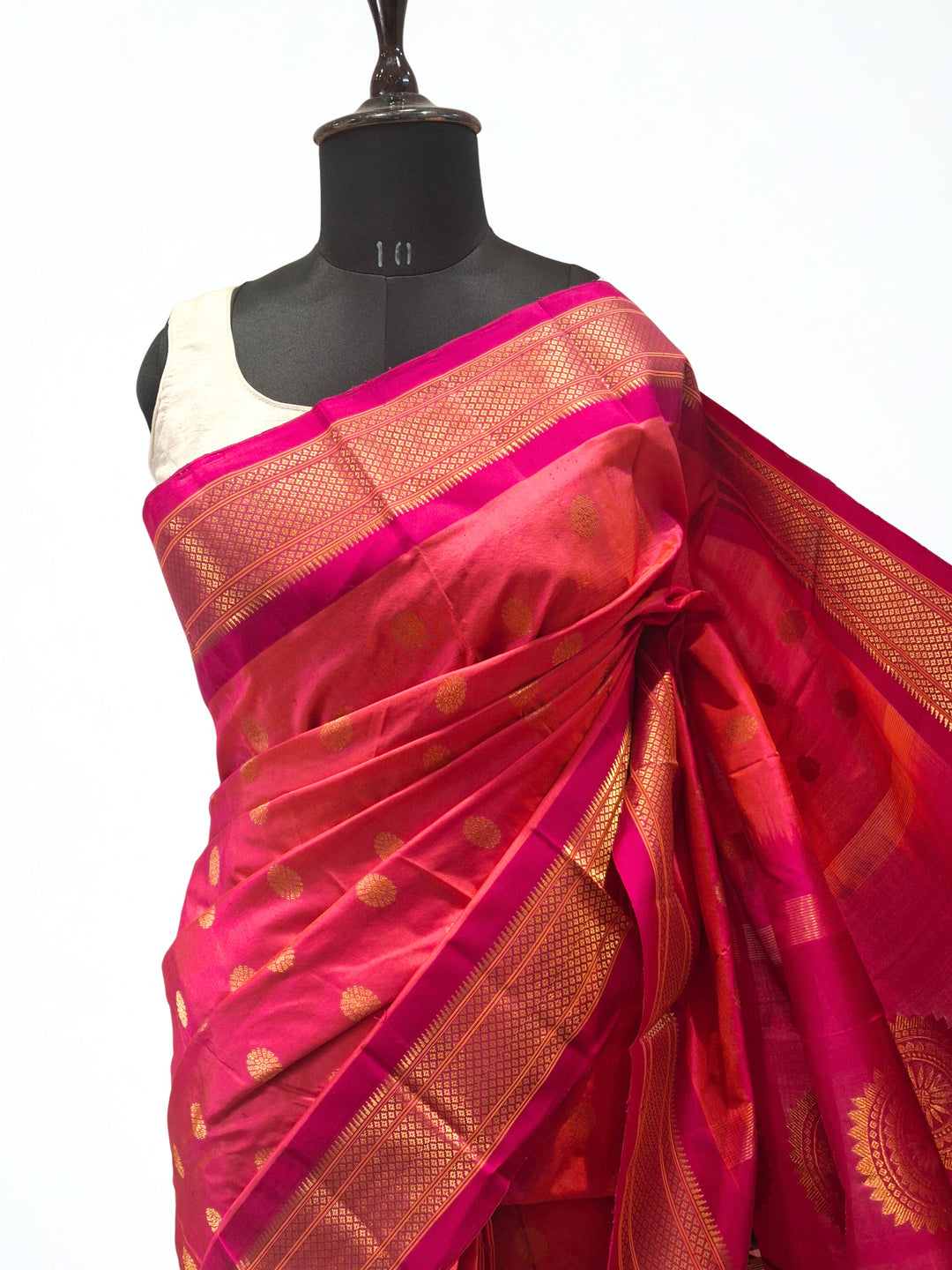 Two Tone Peach Paithani