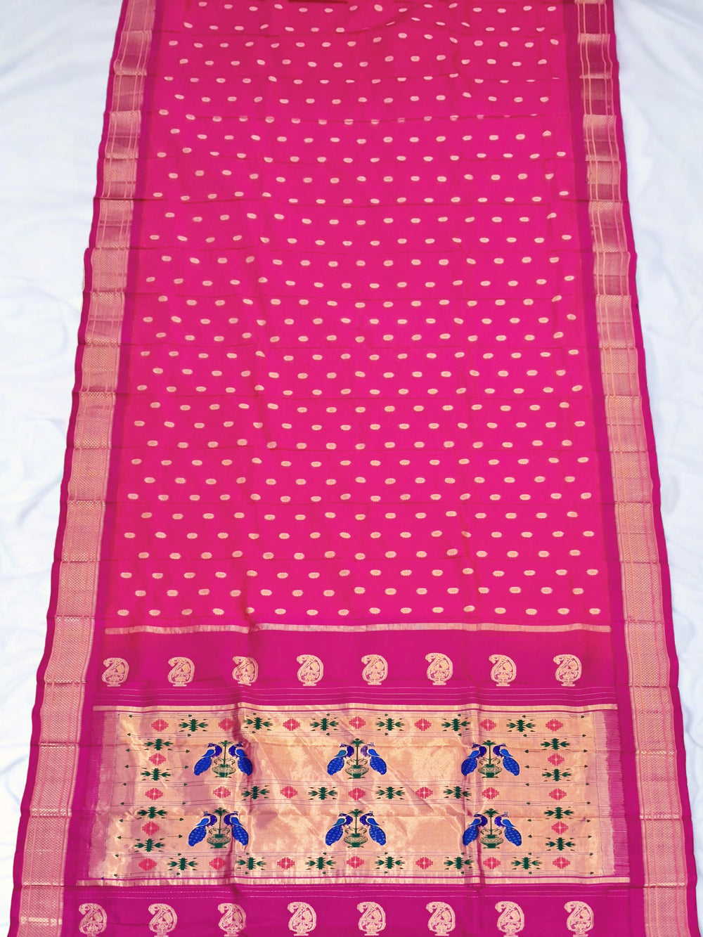 Pure Pink Silk Paithani Saree