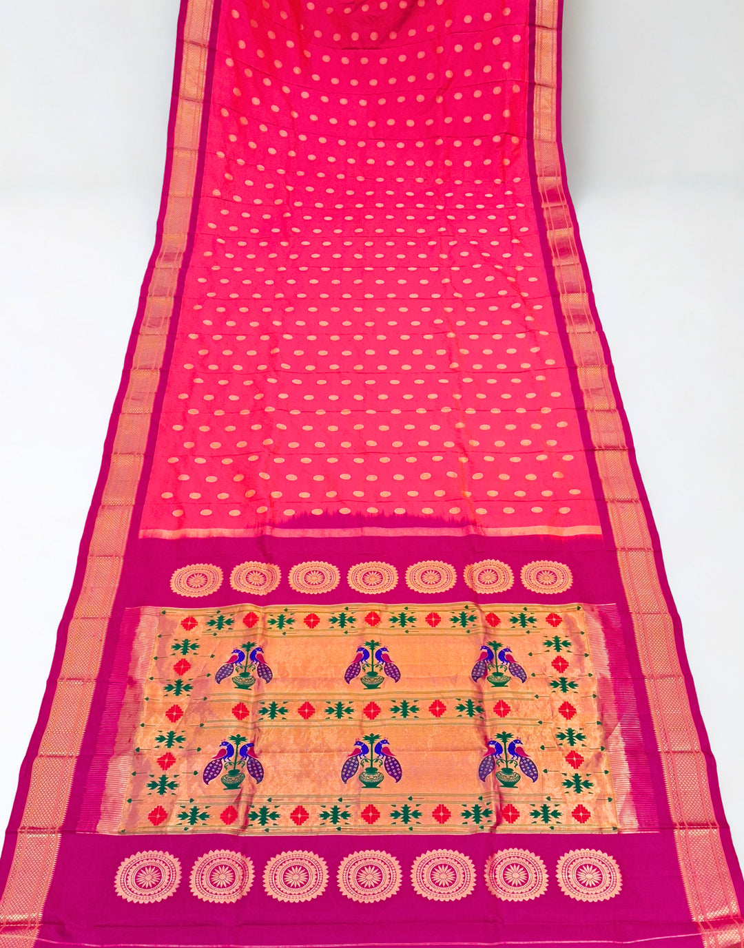 Pink maharani silk paithani saree