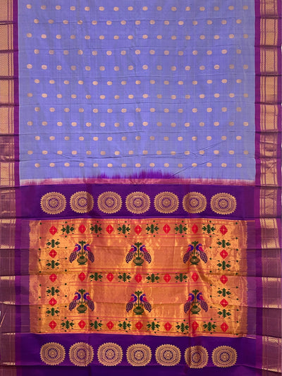 Lavender maharani silk paithani saree