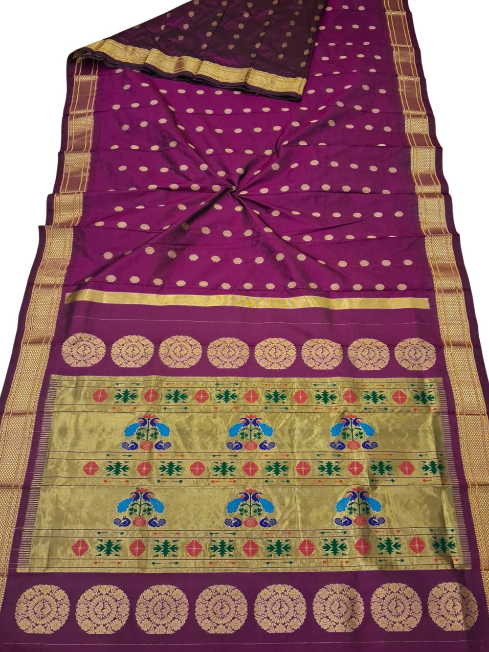 Wine Maharani Paithani Saree
