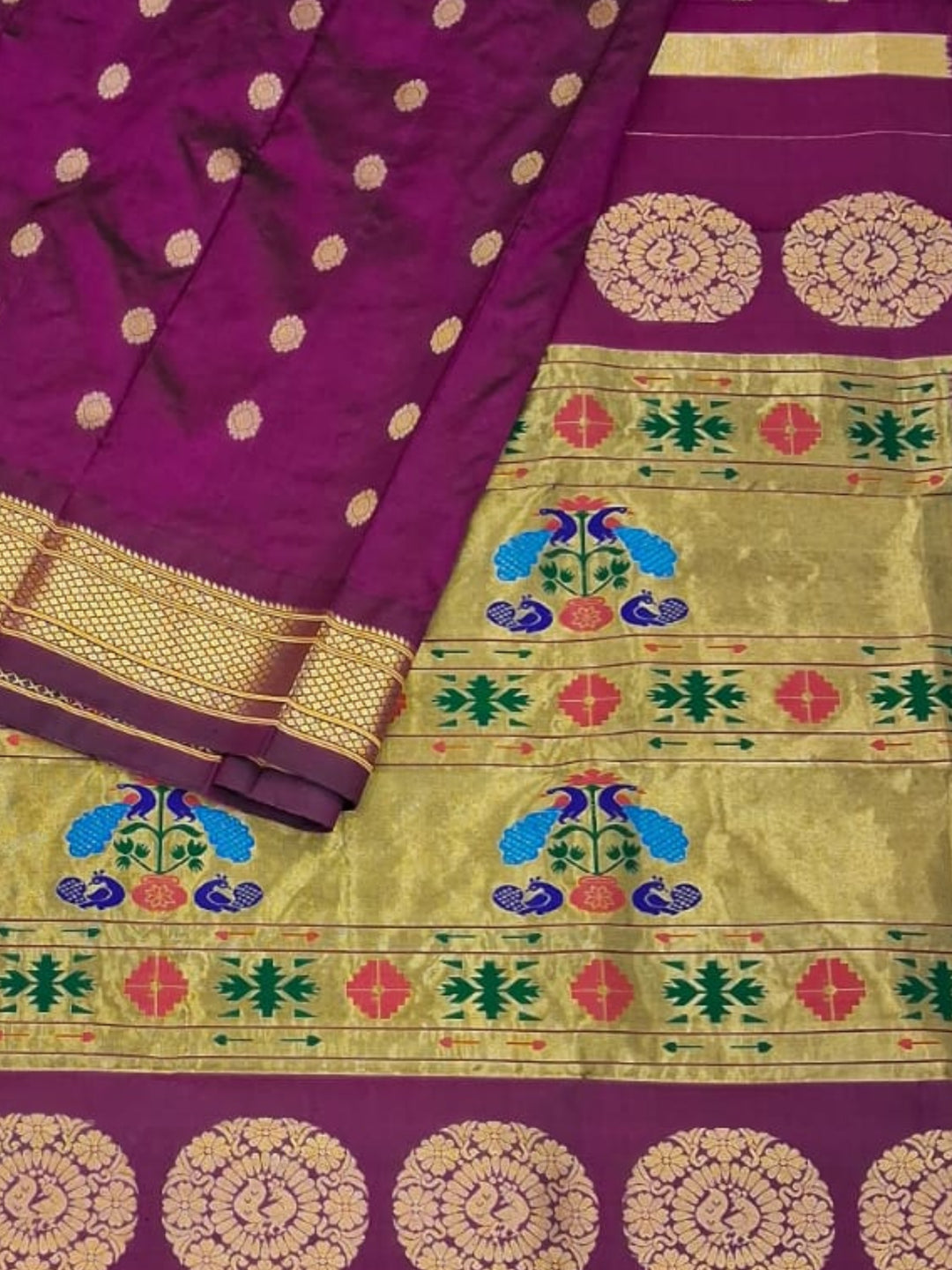 Wine Maharani Paithani Saree