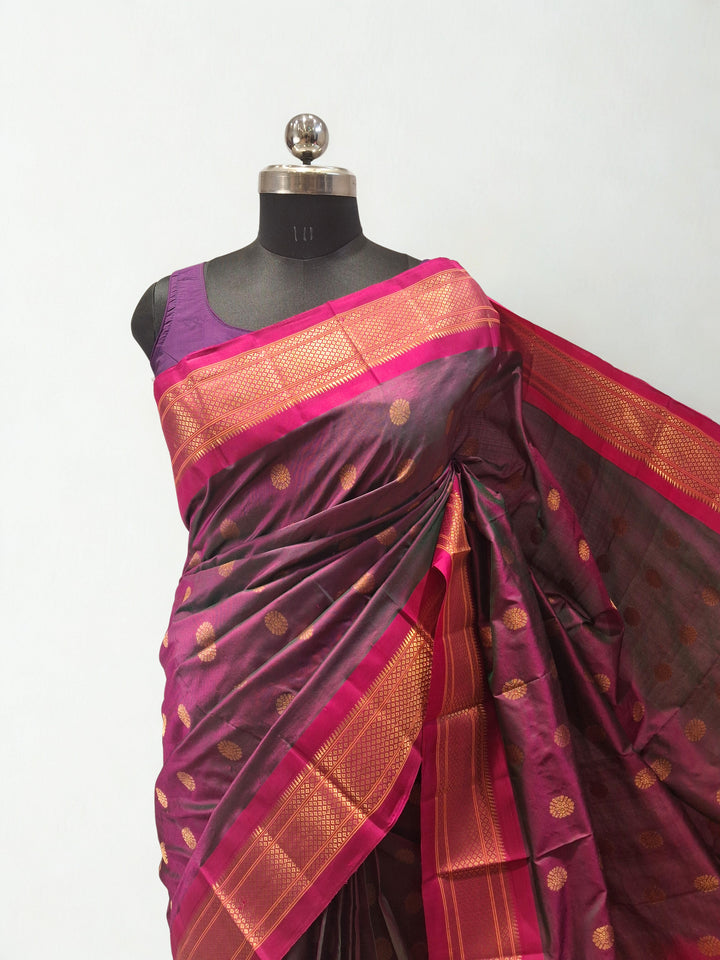 Plum Paithani with Maharani Zari Weave