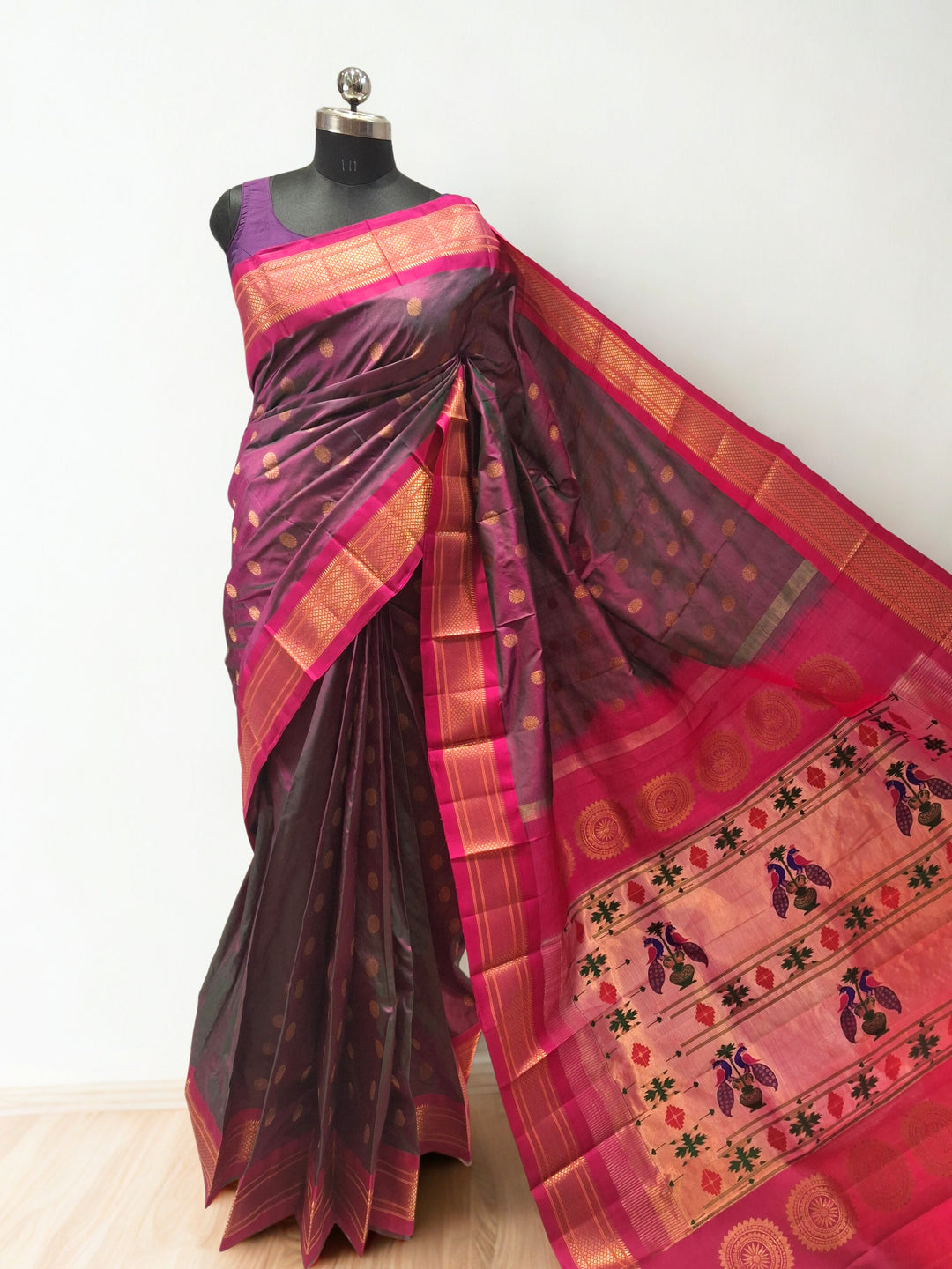 Plum Paithani with Maharani Zari Weave