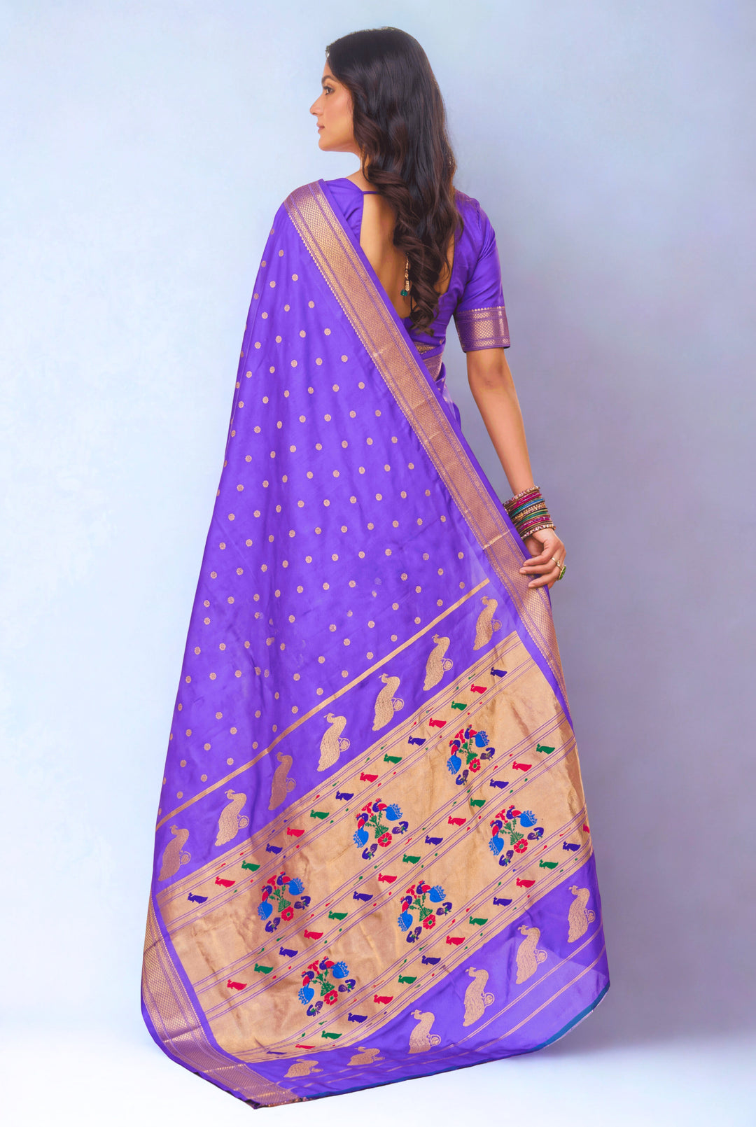 Lavender silk paithani saree