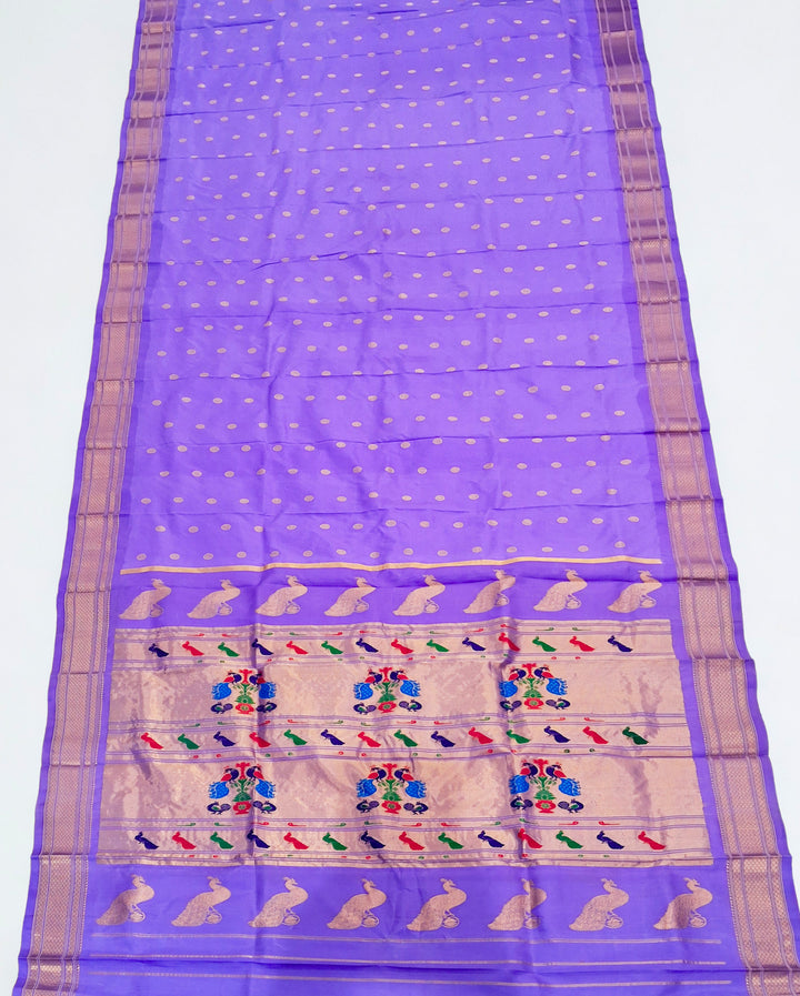 Lavender silk paithani saree