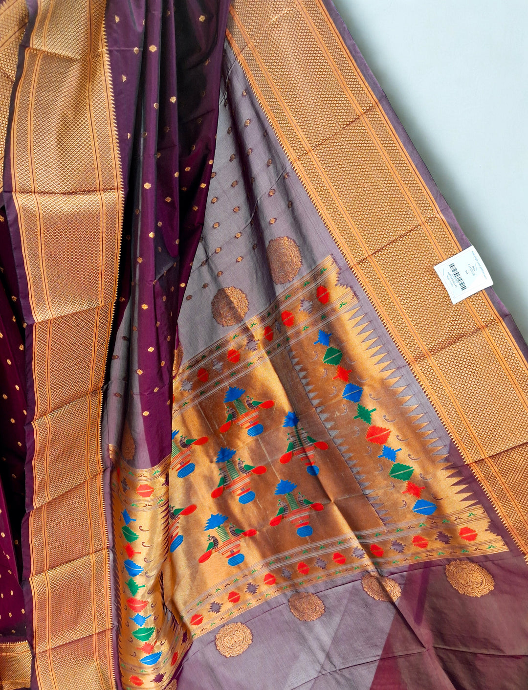 Wine blended fabric saree