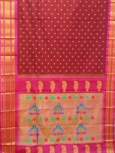 Maroon Maharani Silk Paithani Saree