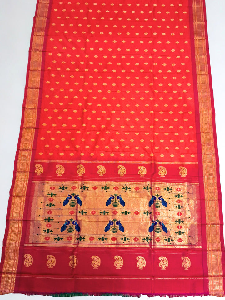 Red Maharani Silk Paithani Saree