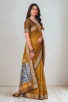 Olive mustard silk paithani saree