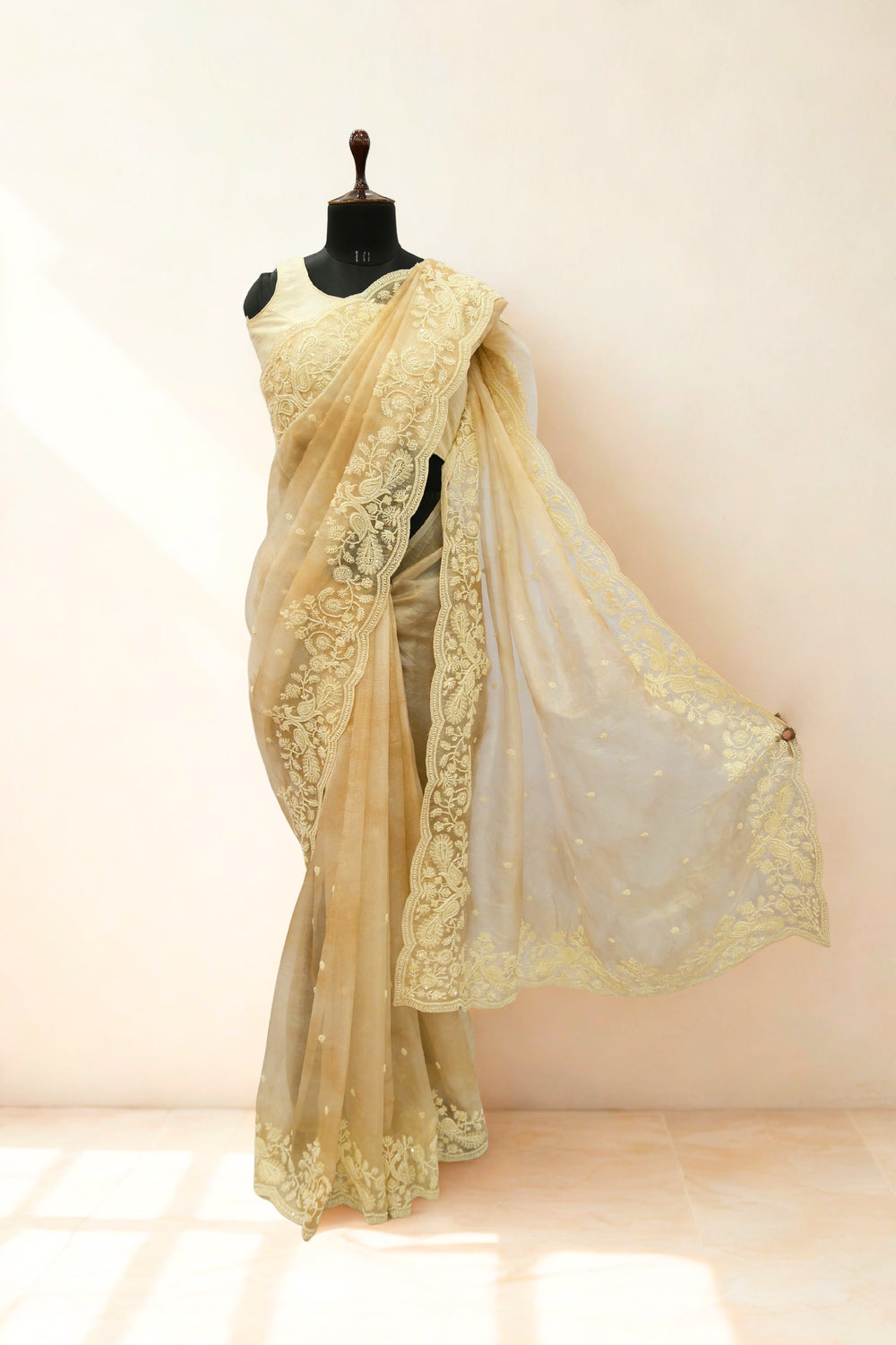 Beige Designer Saree