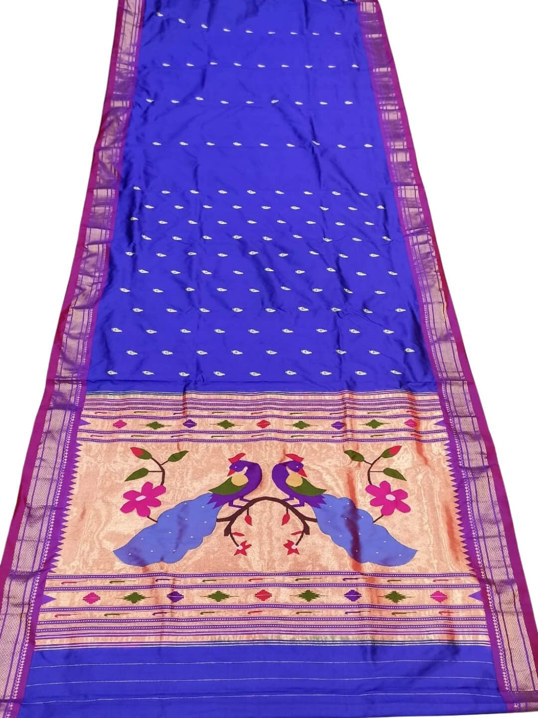 Blue Silk Paithani Saree with Rich Pallu