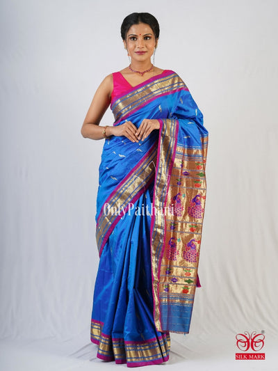 Sage Designer Kanjivaram Style Paithani Saree Triple Muniya Paithani Border  |TST | The Silk Trend