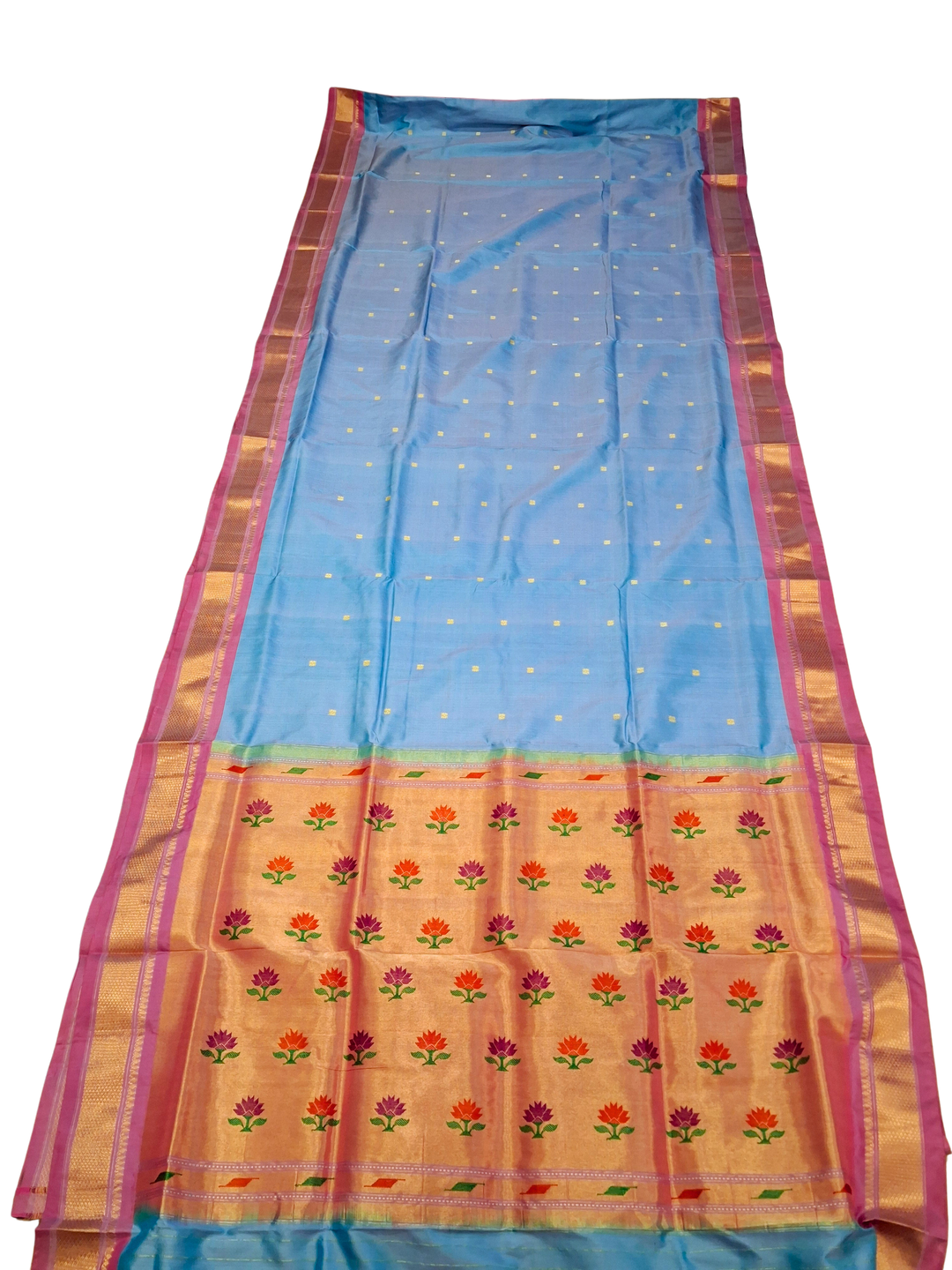 Light Blue Rich Pallu Silk Paithani Saree