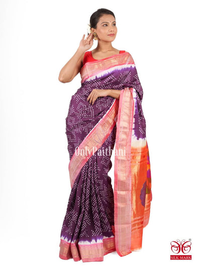 Stunning Purple paithani silk saree