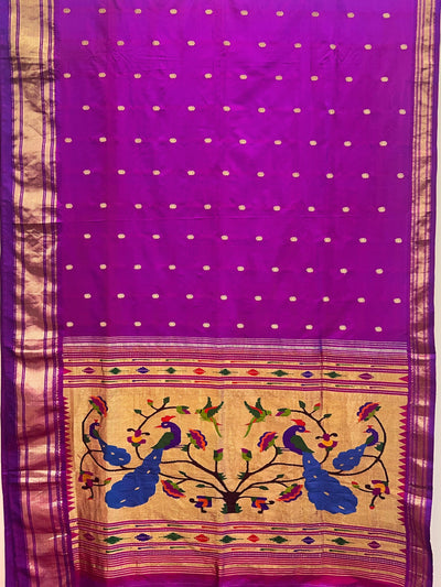 Purple rich pallu silk paithani saree