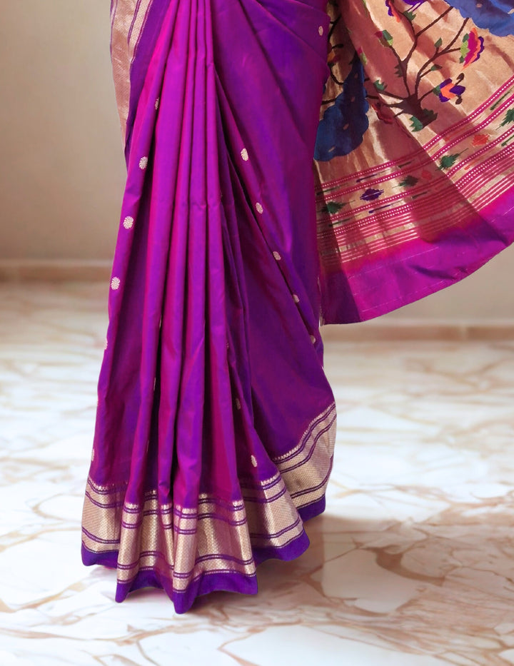 Purple Rich Pallu Paithani Saree