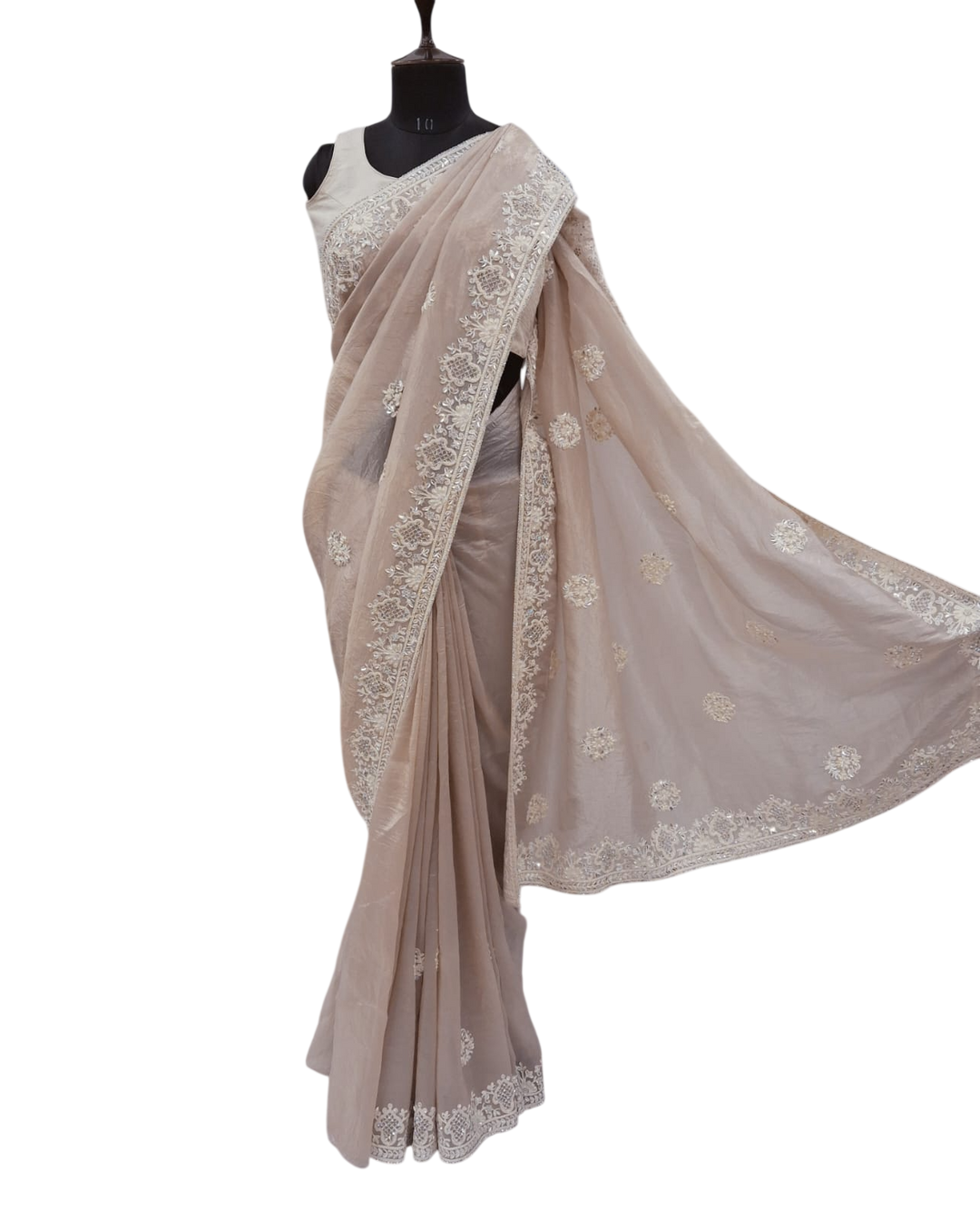 Chiku Color Designer Saree