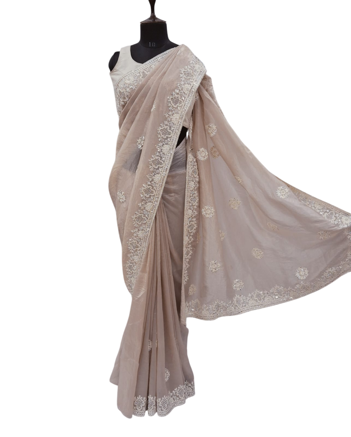 Chiku Color Designer Saree
