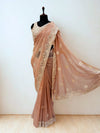 Chiku color designer saree