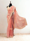 Dusty blush pink designer saree