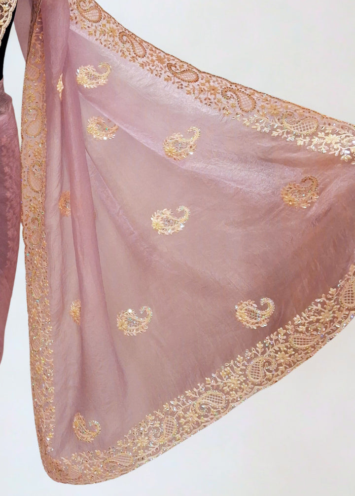 Lilac designer saree