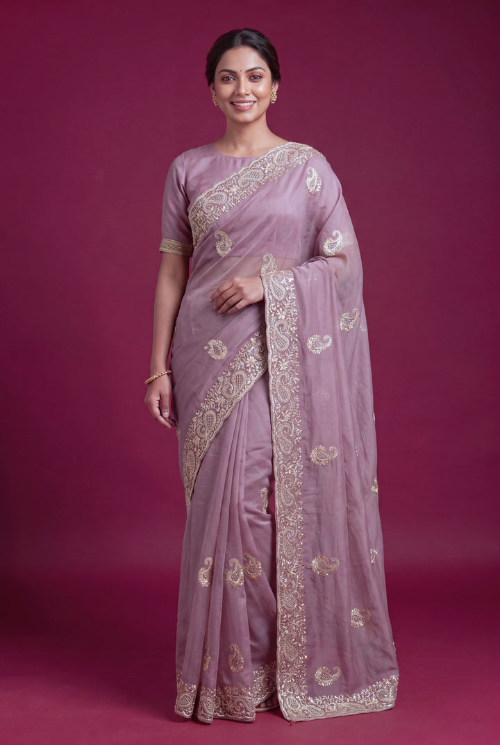 Lilac Designer Saree