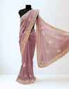 Lilac designer saree