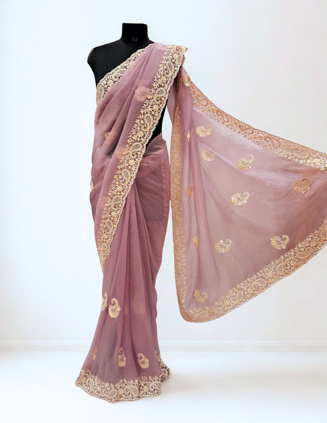Lilac designer saree