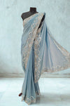 Sky blue designer saree