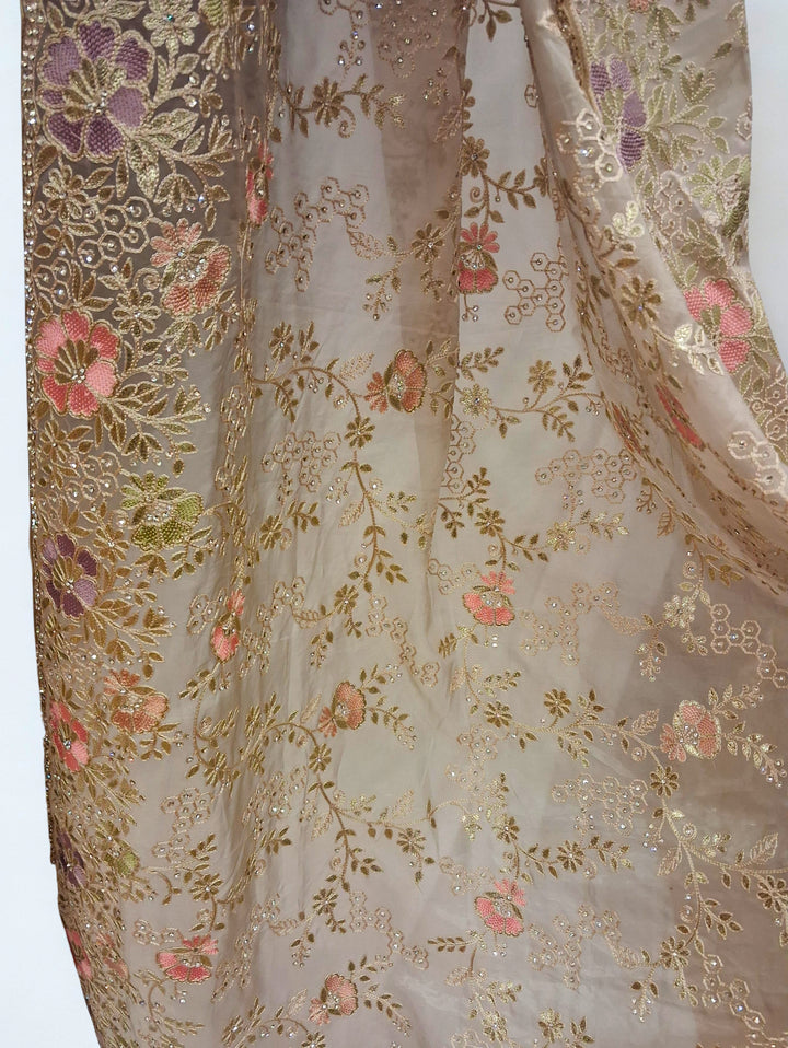Earthy grey designer saree
