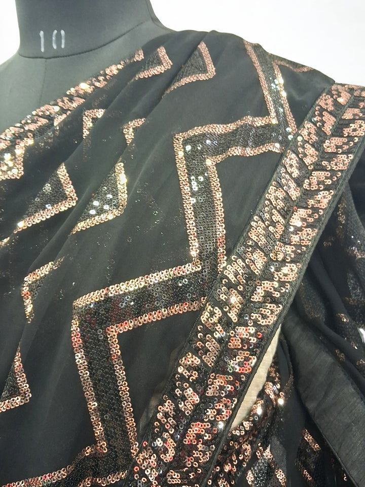 Black designer saree